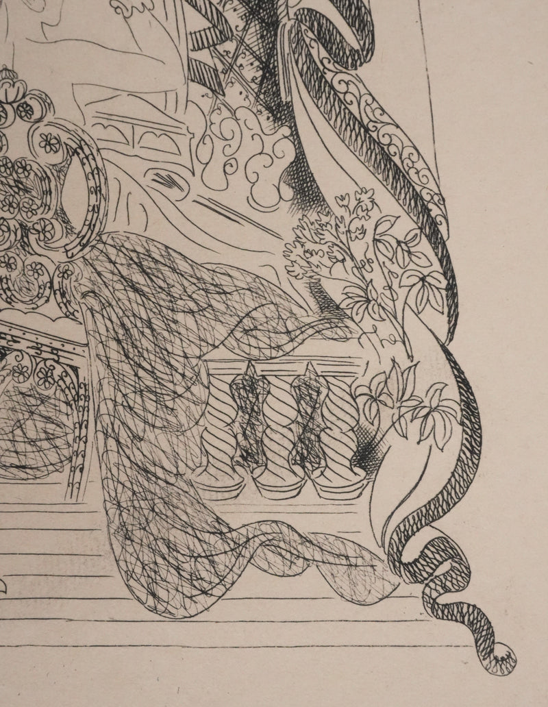 Louis TOUCHAGUES : Avant le spectacle, Gravure originale