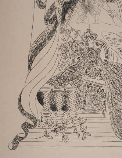 Louis TOUCHAGUES : Avant le spectacle, Gravure originale