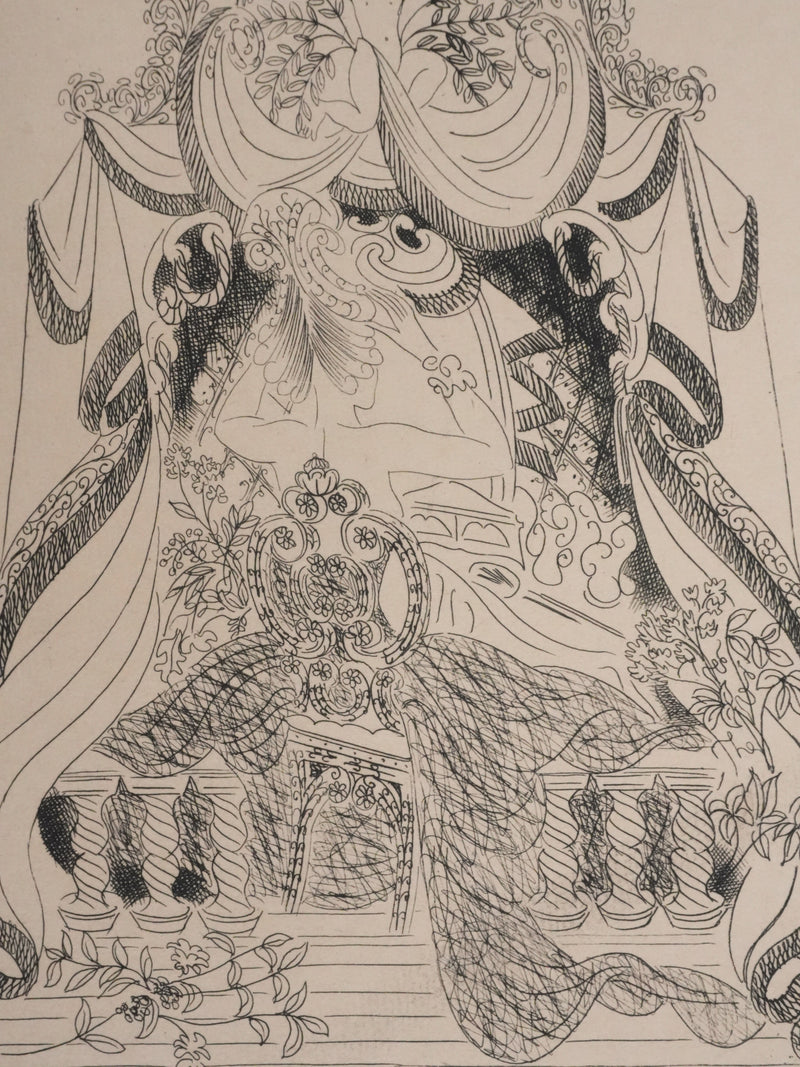 Louis TOUCHAGUES : Avant le spectacle, Gravure originale