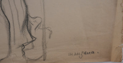 Georges MANZANA-PISSARRO : L'homme au chapeau, Nicolas, Dessin original signé