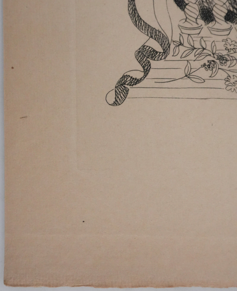 Louis TOUCHAGUES : Avant le spectacle, Gravure originale