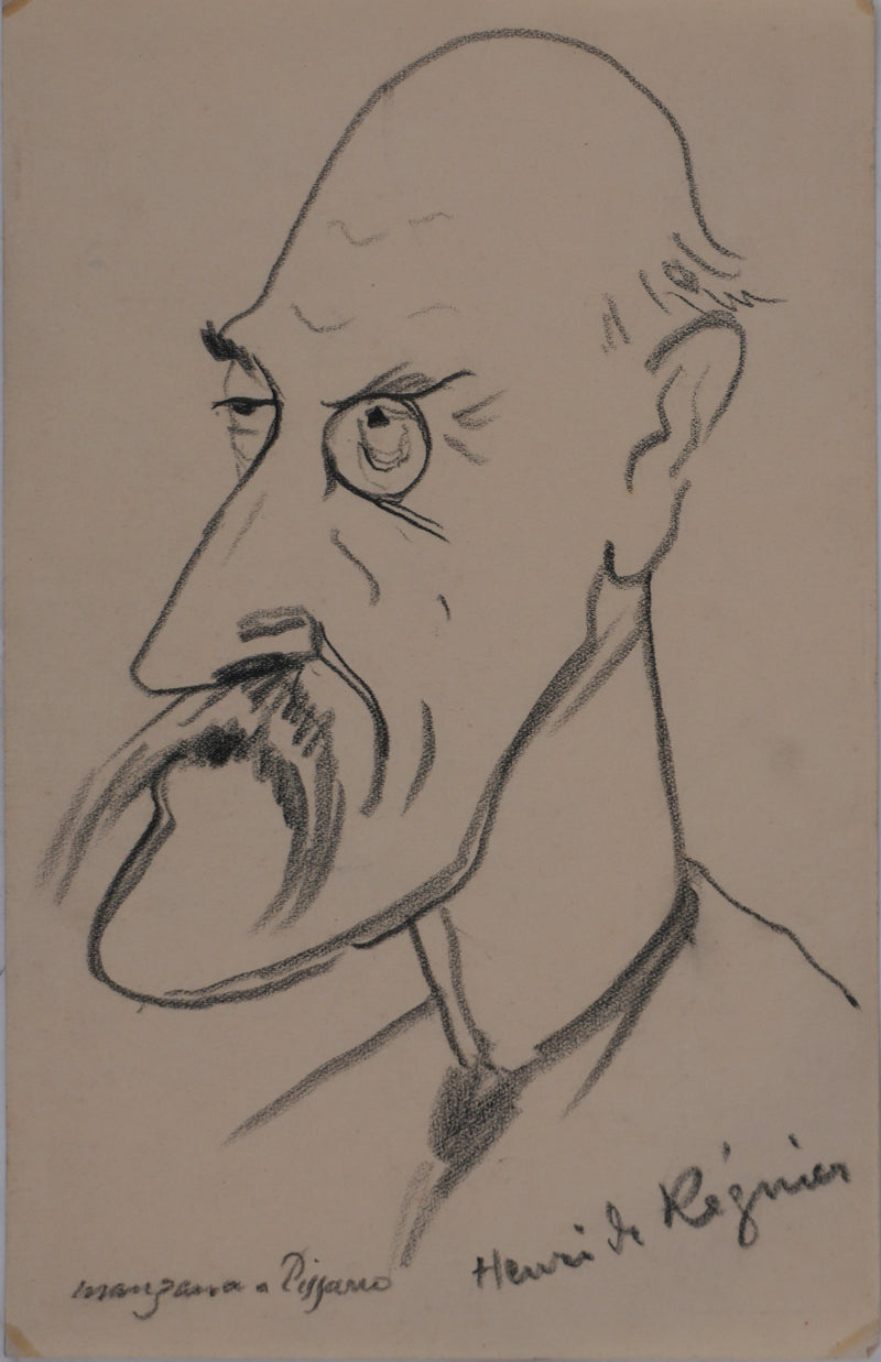 Georges MANZANA-PISSARRO : Henri de Régnier, Dessin original signé