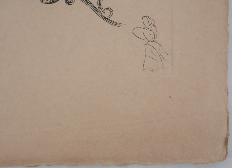 Louis TOUCHAGUES : La parade des carrosses, Gravure originale