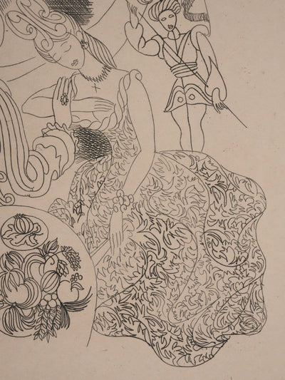 Louis TOUCHAGUES : Discussion intime, Gravure originale