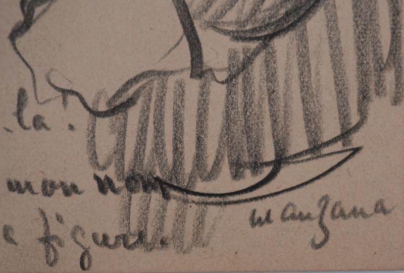 Georges MANZANA-PISSARRO : Jeune homme à la cigarette, Dessin original signé