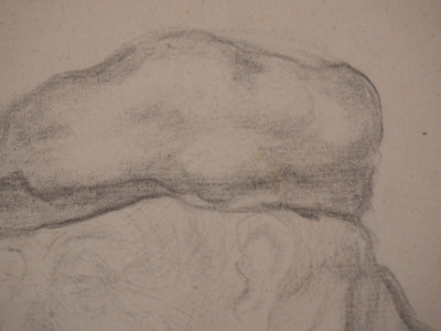Georges MANZANA-PISSARRO : Vieillard aux grandes moustaches, Dessin original signé