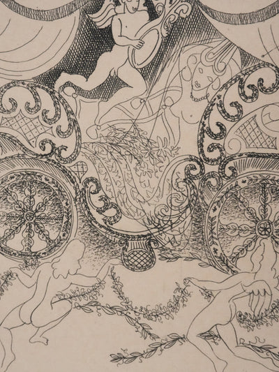 Louis TOUCHAGUES : Le carrosse musical, Gravure originale