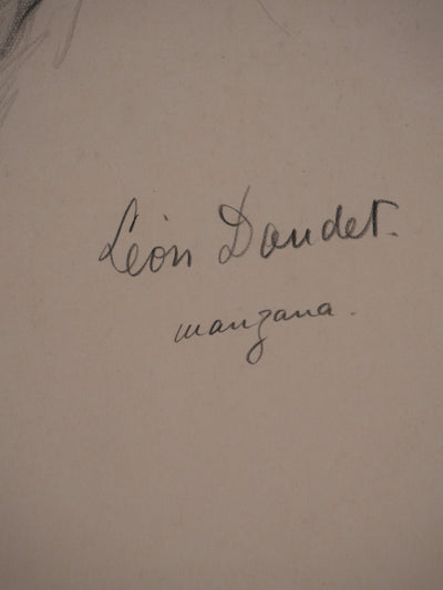 Georges MANZANA-PISSARRO : Léon Daudet, Dessin original signé