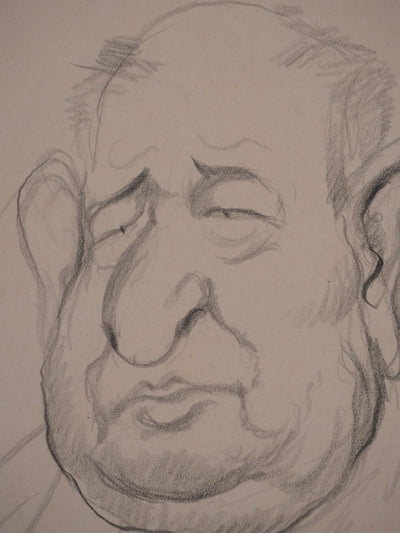 Georges MANZANA-PISSARRO : Léon Daudet, Dessin original signé
