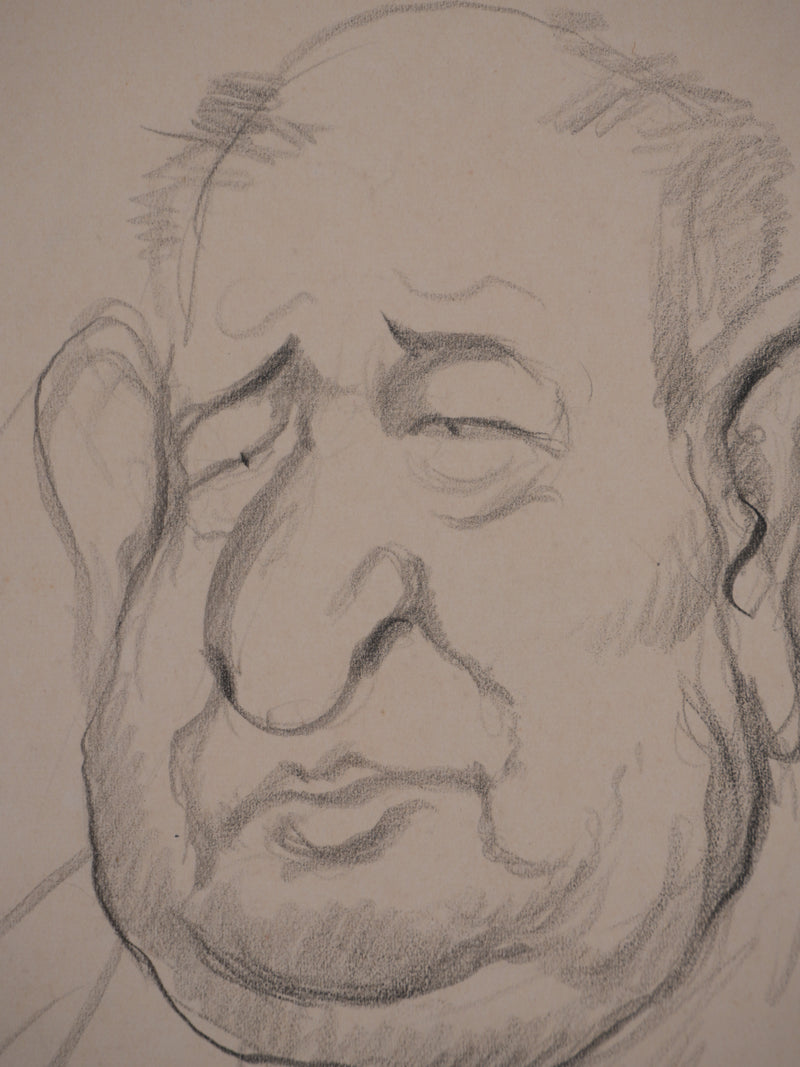 Georges MANZANA-PISSARRO : Léon Daudet, Dessin original signé