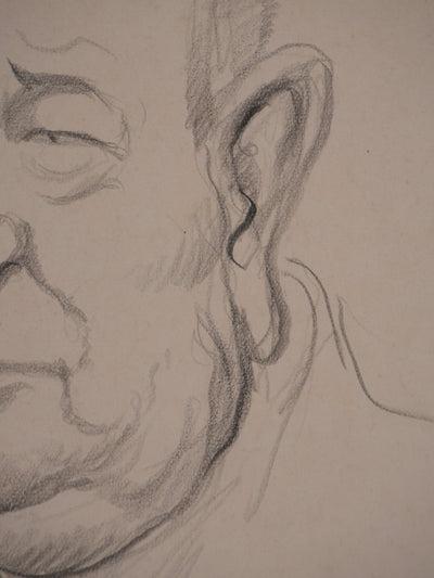 Georges MANZANA-PISSARRO : Léon Daudet, Dessin original signé