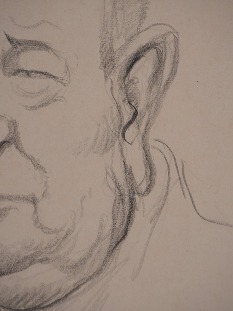Georges MANZANA-PISSARRO : Léon Daudet, Dessin original signé