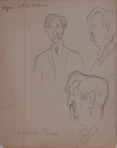Georges MANZANA-PISSARRO : Etude pour un portrait, Dessin original signé