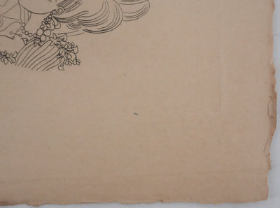 Louis TOUCHAGUES : La loge fleurie, Gravure originale