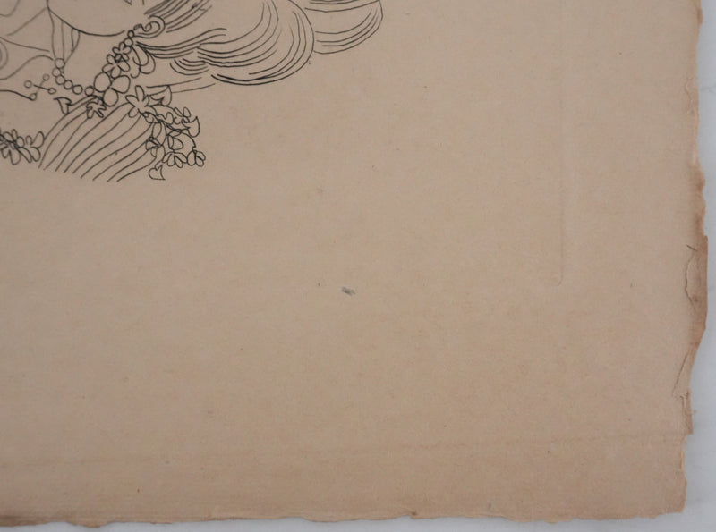 Louis TOUCHAGUES : La loge fleurie, Gravure originale