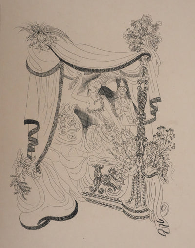 Louis TOUCHAGUES : Rendez-vous dans la loge, Gravure originale