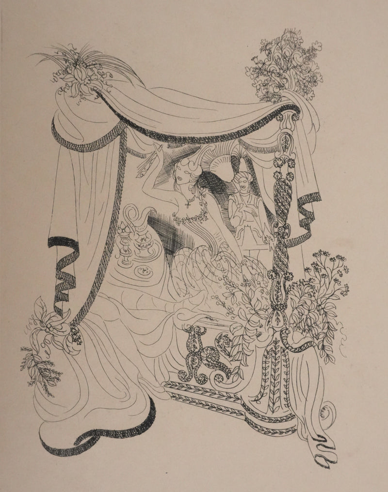 Louis TOUCHAGUES : Rendez-vous dans la loge, Gravure originale