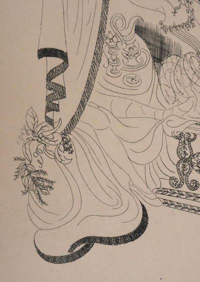 Louis TOUCHAGUES : Rendez-vous dans la loge, Gravure originale