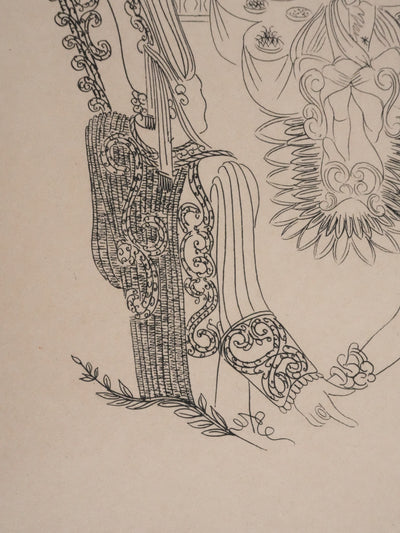 Louis TOUCHAGUES : Le diner au palais, Gravure originale