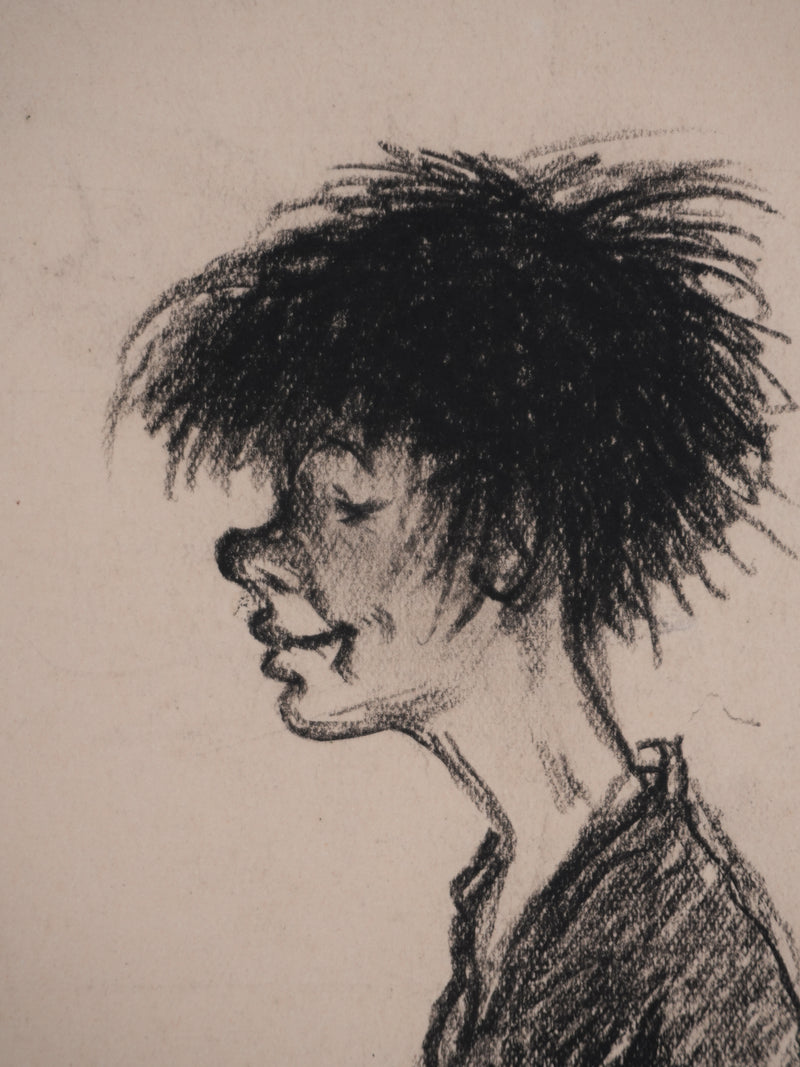 Georges MANZANA-PISSARRO : Bécassine, Portrait féminin, Dessin original signé