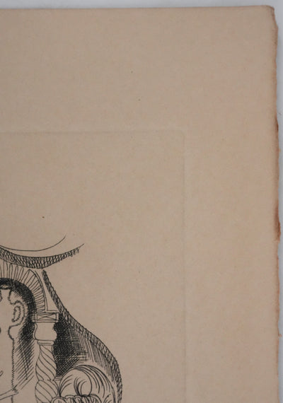 Louis TOUCHAGUES : Le diner au palais, Gravure originale