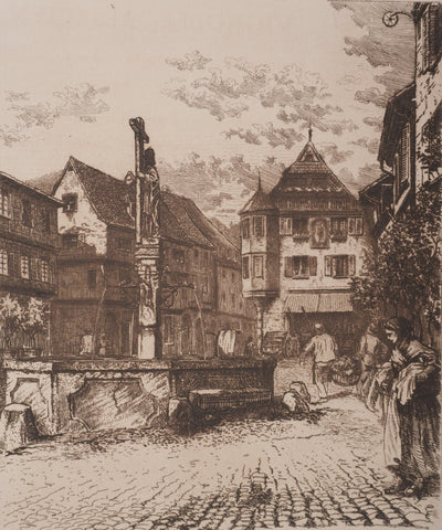 Léon DESBUISSONS : Les vendanges alsaciennes, Gravure originale