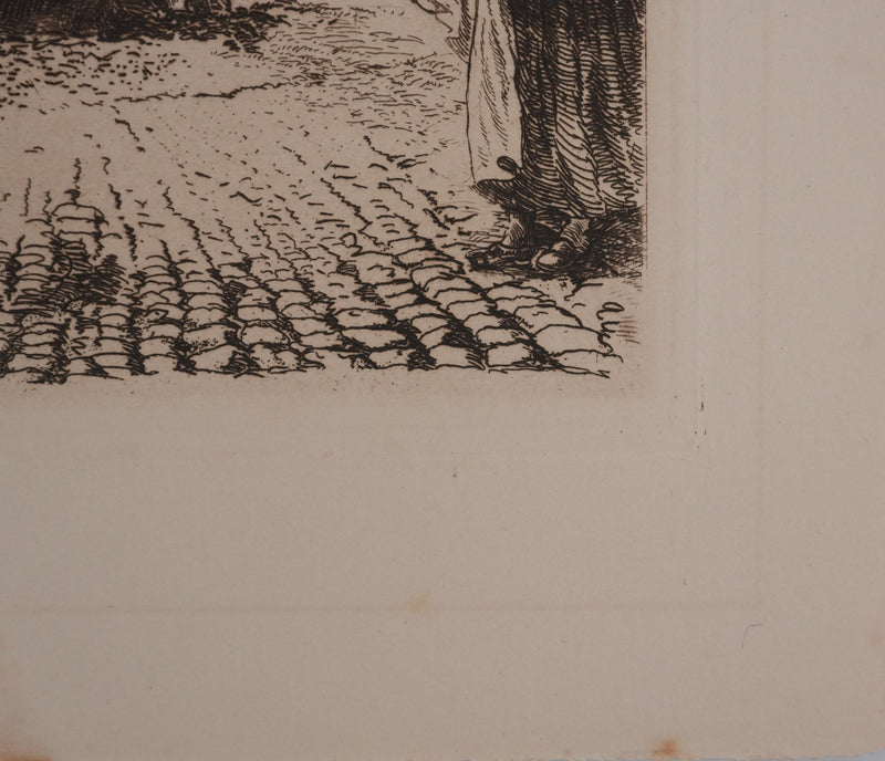 Léon DESBUISSONS : Les vendanges alsaciennes, Gravure originale
