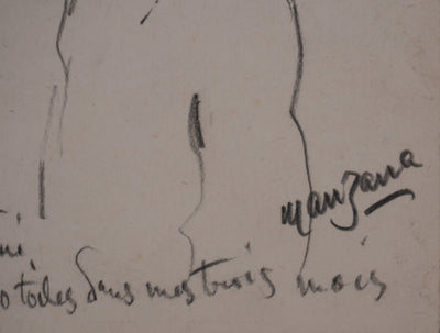 Georges MANZANA-PISSARRO : Portrait de Labro-Font, Dessin original signé