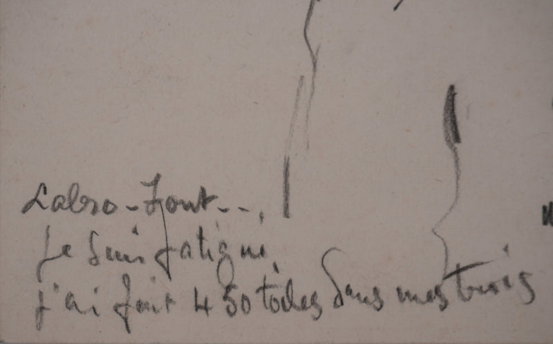 Georges MANZANA-PISSARRO : Portrait de Labro-Font, Dessin original signé