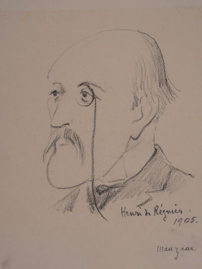 Georges MANZANA-PISSARRO : Portrait de Henri de Régnier jeune, Dessin original signé