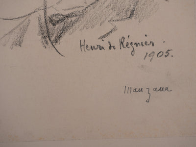 Georges MANZANA-PISSARRO : Portrait de Henri de Régnier jeune, Dessin original signé