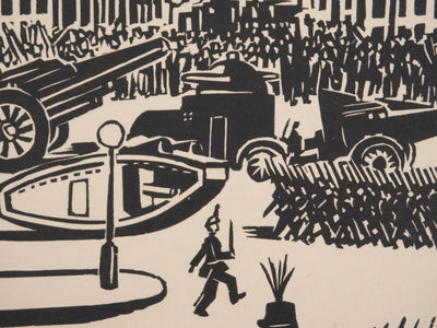 Frans MASEREEL : La parade militaire, Gravure originale signée