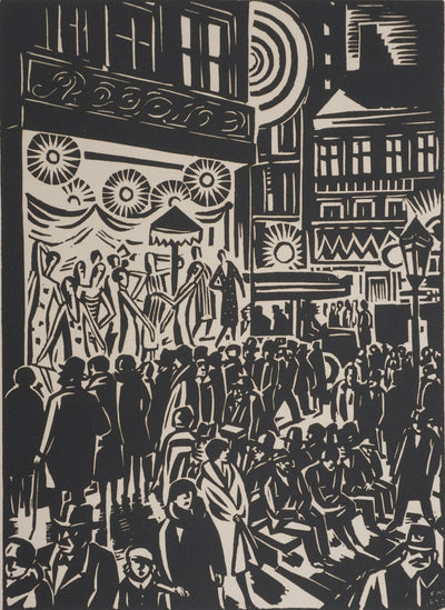 Frans MASEREEL : Les vitrines nocturnes, Gravure originale signée