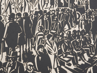 Frans MASEREEL : Les vitrines nocturnes, Gravure originale signée