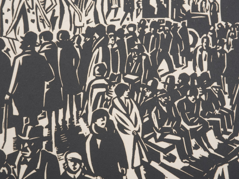Frans MASEREEL : Les vitrines nocturnes, Gravure originale signée