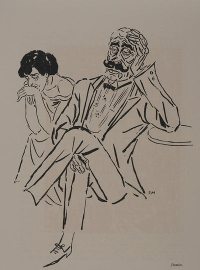 Frans MASEREEL : L'ennuie, Gravure originale signée