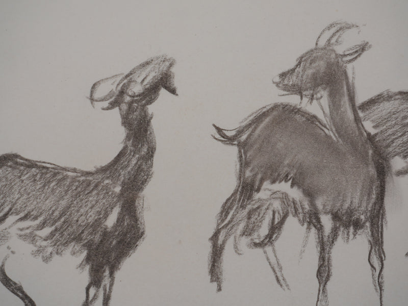 Georges MANZANA-PISSARRO : Les trois petites chèvres, Dessin original
