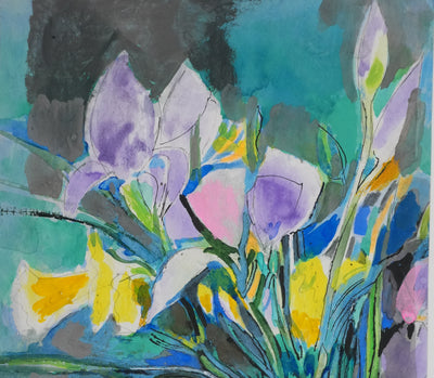 Maurice GENIS : Le bouquet de tulipe, Dessin original signé