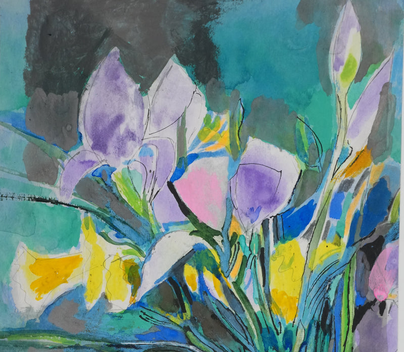 Maurice GENIS : Le bouquet de tulipe, Dessin original signé