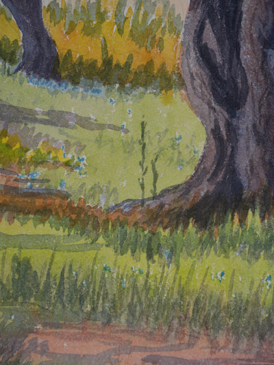 Salomon Alfred BOISECQ : Jardin à Cagnes-sur-Mer, Aquarelle originale signée