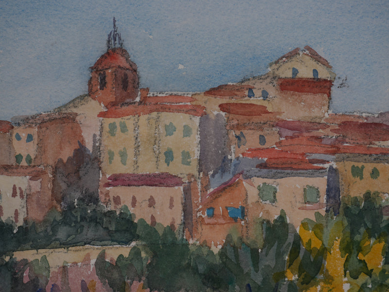 Salomon Alfred BOISECQ : Ramatuelle en automne, Aquarelle originale signée