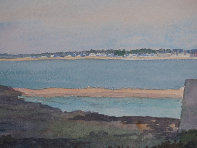 Salomon Alfred BOISECQ : Fort de Saint-Malo, Aquarelle originale signée