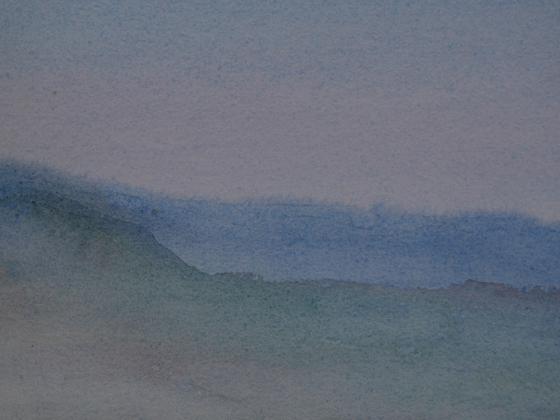 Salomon Alfred BOISECQ : Vue sur mer depuis la colline, Aquarelle originale signée