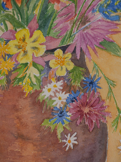 Salomon Alfred BOISECQ : Composition florale, Aquarelle originale signée
