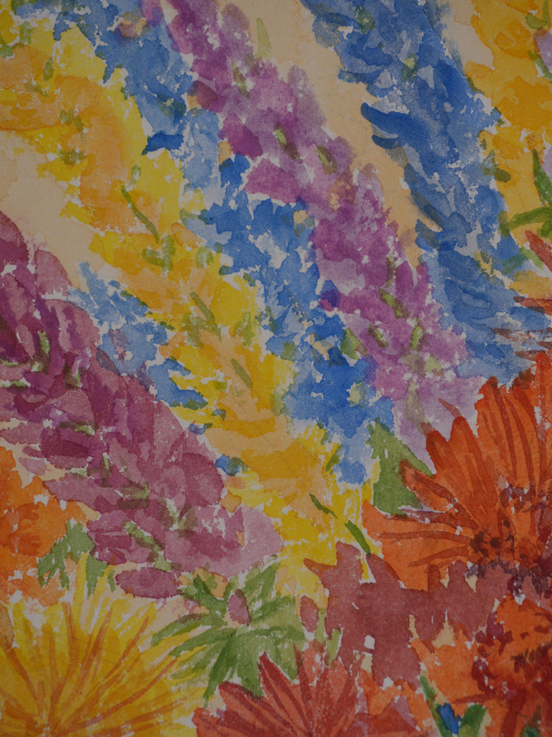 Salomon Alfred BOISECQ : Composition florale, Aquarelle originale signée