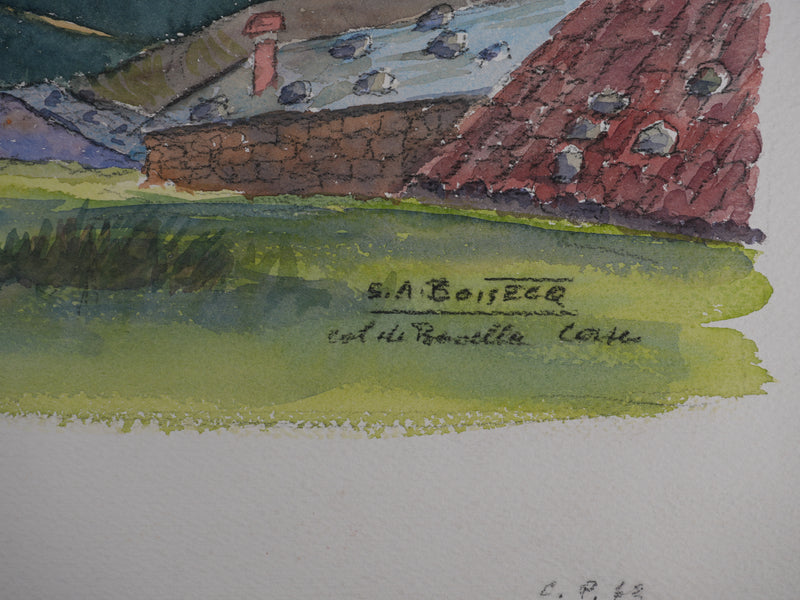 Salomon Alfred BOISECQ : Col de Pietralba, Aquarelle originale signée
