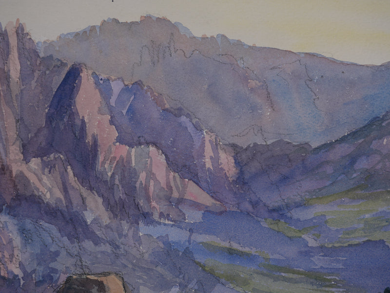 Salomon Alfred BOISECQ : Col de Pietralba, Aquarelle originale signée