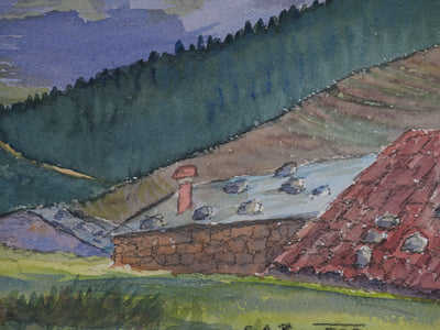 Salomon Alfred BOISECQ : Col de Pietralba, Aquarelle originale signée