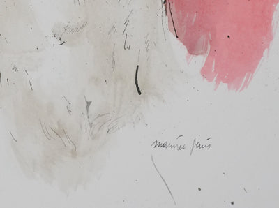 Maurice GENIS : Portrait de l'homme à la barbe, Dessin original signé