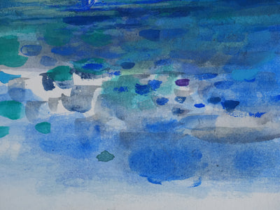 Maurice GENIS : La planche à voile, Aquarelle originale signée